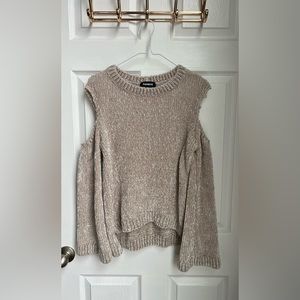 Express Cold Shoulder Chenille Sweater